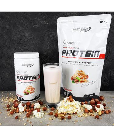 Buy Best Body Nutrition Gourmet Premium Pro Protein Shake - Cream Nut Flavor 1kg | 4-Component Blend: Casein Whey Concentrate Isolate & Egg Protein - International Shipping Available - Buy Online on GoSupps.com