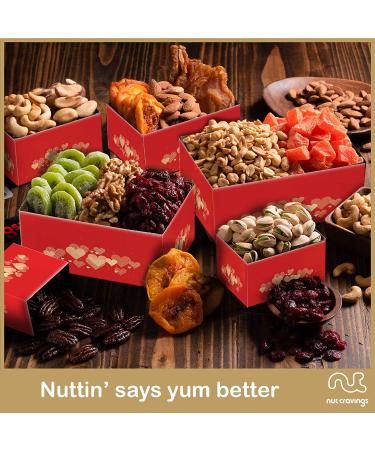 Dried Fruit & Nuts Gift Basket Red Tower + Ribbon (12 Assortments) Holiday Christmas Gourmet Bouquet Arrangement Platter  Birthday Care Package  Healthy Food Kosher Snack Box for Adults Men Women - Buy Online on GoSupps.com