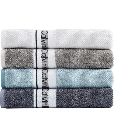 Calvin Klein Grindle Logo Band 1pc Terry Washcloth 13x13 - 100% Cotton 500 GSM (Light Grey) - Buy Online on GoSupps.com
