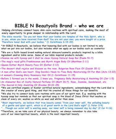 BIBLE N Beautyoils Cleanse Me With Hyssop Natural Hair and Body Wash Organic Hyssop Infused Shampoo and Body Wash for Nourishing and Refreshing Hair & Body Cleansing (Myrrh and Frankincense) - Buy Online on GoSupps.com