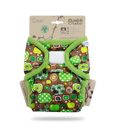 Petit Lulu size 2 Prefold pul overstates with tabs (5-16 kg) Klett One Size diaper overpotes baby diaper pants washable & waterproof cloth diapers Made in EU (Apple Cider)