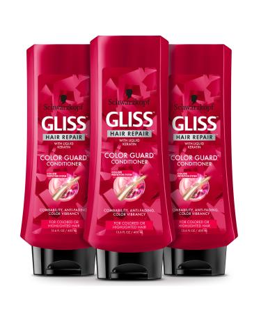 GLISS Hair Repair Conditioner Color Guard for Colored or Highlighted Hair 13.6 Ounces (Pack of 3)