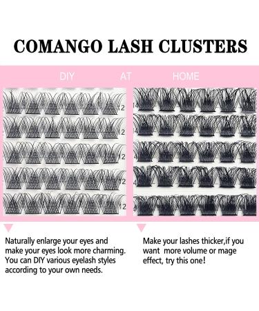 Lash Clusters DIY Eyelash Extensions | CoMango C Curl 10mm Mega Volume Clusters Lashes | Super Thin Band, Reusable & Comfortable | Individual Lash Extension Clusters | CM01-C-10mm - 1 Count Pack - Buy Online on GoSupps.com
