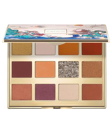Catkin Eyeshadow Palette Makeup  Matte Shimmer 9 Colors  Highly Pigmented  Creamy Texture Natural Bronze Neutral Cosmetic Eye Shadows (C01)