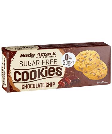 Body Attack Low Sugar Cookies 115g - Chocolate Chip - Diet Cookies - Low Carb