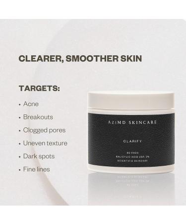 AziMD Skincare Clarify Pads for Face & Body Acne | 2% Salicylic & Glycolic Acid - International Shipping Available - Buy Online on GoSupps.com