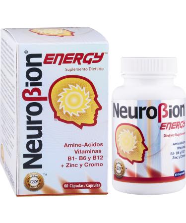 60 Caps Neurobion Energy - Amino Acids Vitamin B1 B2 B6 B12 - Increases Brain Alertness & Stamina 60 Count (Pack of 1)