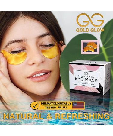Gold Glow Under Eye Patches - 24K Gold Masks for Dark Circles & Puffiness with Collagen, Hyaluronic Acid, Vitamin C - 30-Pairs - Buy Online on GoSupps.com