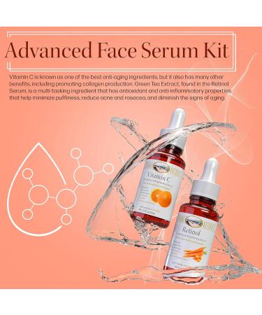 Vitamin C & Retinol Serum for Face - 1 oz Two-Pack | Day & Night Anti-Aging Kit | Smoothing Facial Serum for All Skin Types - Buy Online on GoSupps.com