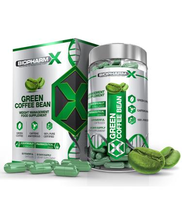 Green Coffee Bean Extract Diet Pills : Maximum Strength Fat Burner/Weight Loss/Slimming Supplement (60 Capsules | 1 Month Supply)