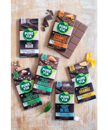Pure Via Tablette Chocolat Blanc & Coco la Stevia Sans sucre ajout quitable 100g Chocolate Blanc & Coco 100 grammes - Buy Online on GoSupps.com