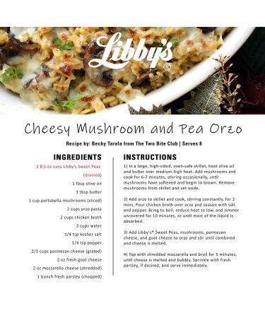 Libby's Sweet Peas - Tender & Succulent with Sweet Nutty Flavor - Creamy Smooth, Farm Fresh Goodness - 8.5 oz (Pack of 12) - No Preservatives - Buy Online on GoSupps.com