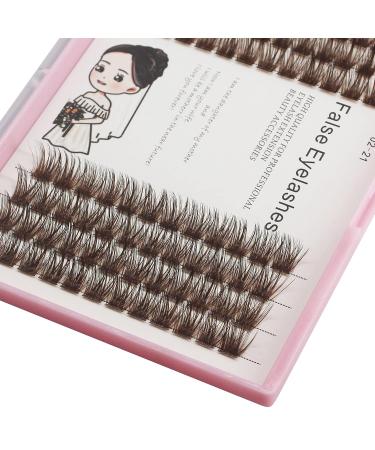 Bodermincer D Curl Brown Cluster Eyelash Extensions - Natural 3D Russian Volume Faux Lashes (14MM) for a Stunning Look - Shop Now - Buy Online on GoSupps.com
