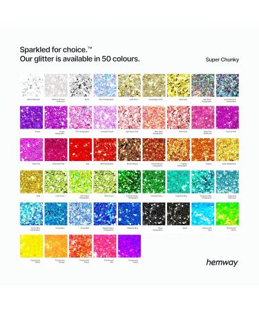 Hemway Premium Ultra Sparkle Glitter - Fluorescent Peach Super Chunky (100g) for Arts Crafts Nails Cosmetics & Festivals - Multi-Purpose Metallic Flake - Buy Online on GoSupps.com