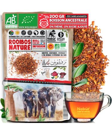 200gr Rooibos Nature BIO Nab r Rooibos Vrac BIO Th Rouge Antioxydant 0% Th ine 0% Caff ine Doux Relaxant
