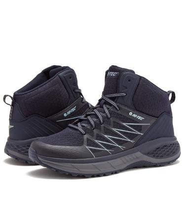 HI-TEC Destroyer Mid Hiking Boots for Men, Lightweight Breathable Outdoor Backpacking or Trail Running Shoes 9.5 Navy Blue