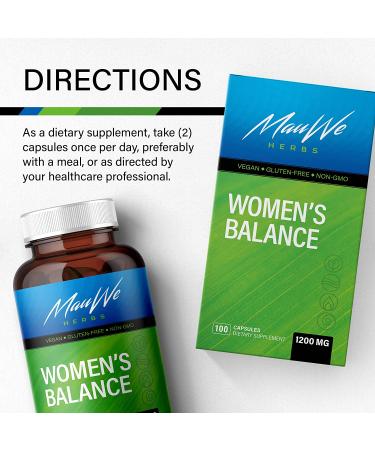 Womens Balance Herbal Supplement - Mood Enhancer & Menopause Support - 100 Capsules - Buy Online on GoSupps.com