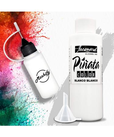 Pinata White Alcohol Ink 4fl oz - Made in USA - Works Great with Resin and Yupo - Bundle with Moshify 20 mL Applicator Bottle - Buy Online on GoSupps.com