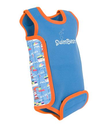 SwimBest Baby Wetsuit - A Neoprene Baby Swimming Costume/Baby Wrap for 0-24 Months with 50+ UV Protection All at Sea 0-6 Months