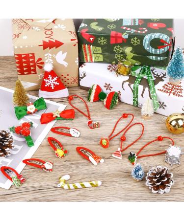 25 Pieces Christmas Hair Accessories Set for Girls | Clips Ties & Mini Hair Clips for Kids - Buy Online on GoSupps.com