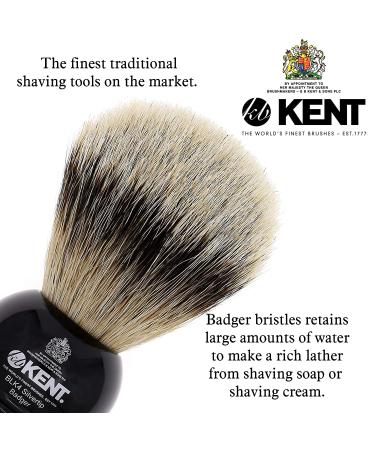 Kent BLK4 Handcrafted Silver Tip Badger Bristle Shaving Brush | Best for Shave Cream and Soap | Luxury Shaving Tool Since 1777 - Buy Online on GoSupps.com