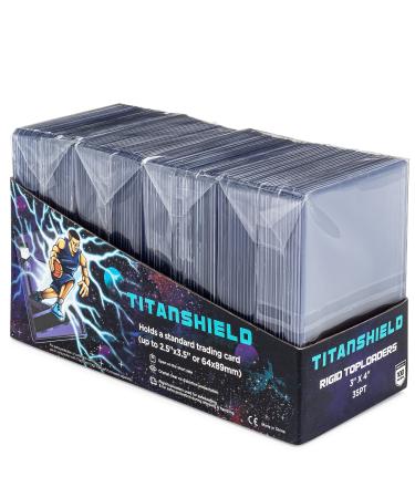 TitanShield 3" x 4" Platimum Quality Seamless Toploaders Top Loader Sleeves for Collectible Trading Cards (100 ct.)