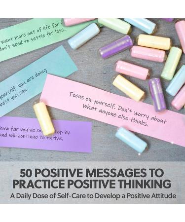 Message Pill Co. Self Care Kit - 50 Positive Affirmations for Stress Relief & Wellness | Get Well Soon Gifts for Women and Men | Daily Messages for Meditation and Relaxation - Buy Online on GoSupps.com