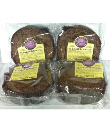 1/2 Baked Brownzzz - Relax and Relieve Stress - Qty. of 4 in Box - Dietary Supplement with Chamomile, Lavender, Valerian, St. John's Wort and More (4)
