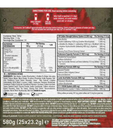 Grenade 50 Calibre Pre-Workout Devastation Sachets - Killa Cola Flavor | 50 Servings - Buy Online on GoSupps.com