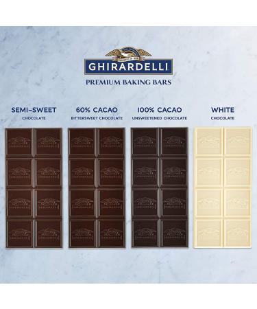 Ghirardelli Premium 100% Cacao Unsweetened Chocolate Baking Bar - 4 oz (12 Bars) - Buy Online on GoSupps.com