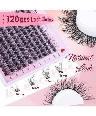 Buy Wispy Lash Clusters - 120pcs Natural Look Eyelash Extensions | C Curl 10-16mm | Reusable Soft False Eyelashes by CORUSCATE - Buy Online on GoSupps.com