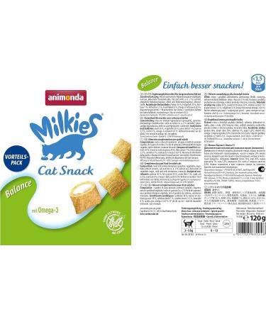 Animonda Milkies Balance Cat Snacks - Grain-Free Crunchy Pillows (6 x 120g) - Healthy Treats for Cats - Buy Online on GoSupps.com