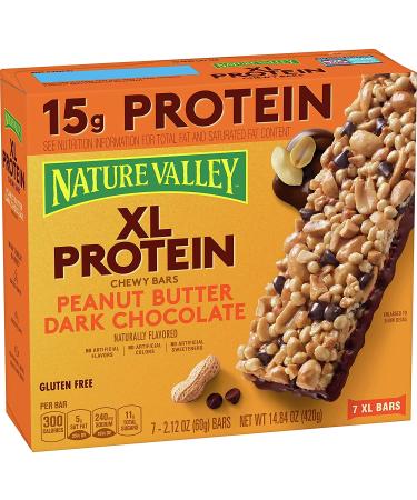 Nature Valley XL Protein Granola Bars - Peanut Butter Dark Chocolate - 7 ct (Pack of 6) - Buy Online on GoSupps.com