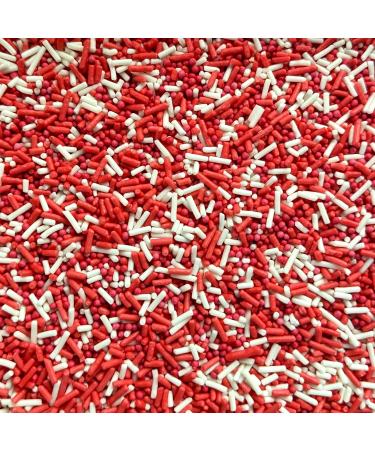 Red & White Mixed Sprinkles - 35g of Mixed Cake Sprinkles Cupcake Toppers Decorations 100s 1000s Mini Balls Nonpareils Strands - Buy Online on GoSupps.com