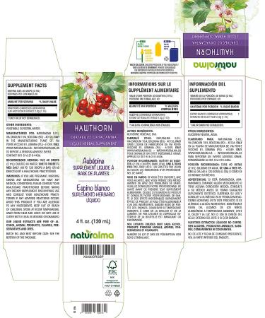 Hawthorn Leaf and Flower Alcohol-Free Tincture 4 fl oz Liquid Extract | Vegan Herbal Supplement from Italy - Naturalma - Buy Online on GoSupps.com