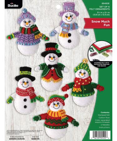 Bucilla 18-Inch Christmas Stocking Felt Applique Kit Arctic Santa Red White  Green Yellow