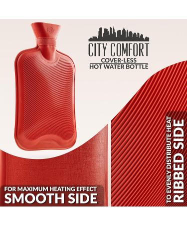 Buy Durable Red Heat Bottle Without Cover - 1.8L Natural Rubber Hot Water Bottle for Kids & Adults | 2 & 3 Pack Options Available - Buy Online on GoSupps.com