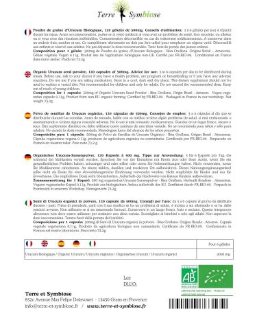 Urucum ORGANIC - 120 capsules of 500 mg - Buy Online on GoSupps.com