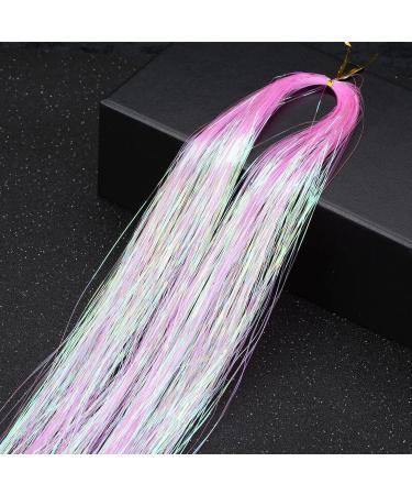 JSHDUSA Holographic Hair Tinsel | Hair Extensions Braided Hair Rope - Hair Tinsel Glitter Hair Extension Hair Shimmer Strands Hair Dye Colored - Buy Online on GoSupps.com