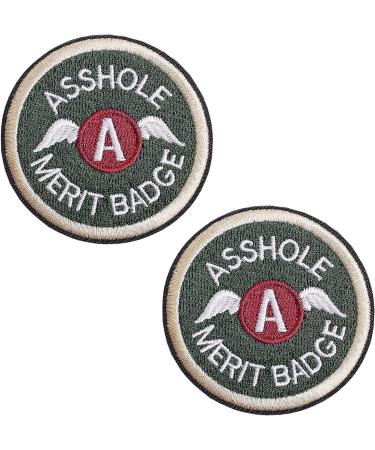 Asshole Merit Badge Morale Tactical Patch - Green (2Pcs) - Buy Online on GoSupps.com