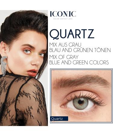 Iconic Colored Contact Lenses Quartz - Strongly Covering Light Gray Monthly Lenses for Natural Look - 1 Pair - Buy Online on GoSupps.com