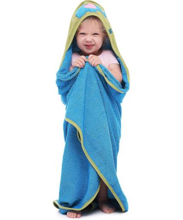 Be Mammy Blue Elephant Hooded Baby Towel - 100% Cotton Oeko-Tex Standard 100 | 100cm x 100cm - Ideal for International Shipping - Buy Online on GoSupps.com