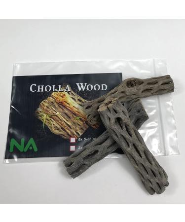 NApremium Natural Cholla Wood. Long Natural Cholla Wood for Aquarium Decoration  Hermit Crabs  Shrimp. 3x 5-6 Inch Cholla - Buy Online on GoSupps.com