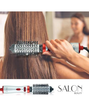 Perfect Heat 2-Inch & 1.5-Inch Interchangeable Tourmaline Ceramic Ionic Rotating Hot Styler - Red | Long Hair Brush HM26000 | International Shipping Available - Buy Online on GoSupps.com