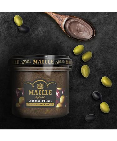 MAILLE - Aperitif - Crushed Black and Green Olives - gourmet recipe - fully recyclable glass jar - 95g - Buy Online on GoSupps.com