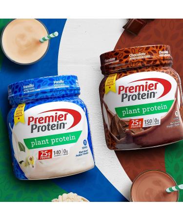 Premier Protein Chocolate Plant-Based Powder - 25g Protein, 0g Sugar, Gluten Free - 15 Servings (Pack of 1) - Buy Online on GoSupps.com