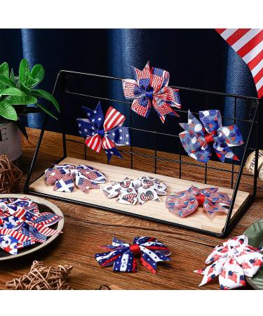 24 Pcs Patriotic 4th of July Hair Bows Clips - Independence Day Hair Accessories for Girls - Buy Online on GoSupps.com