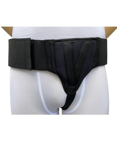 FlexaMed Hernia Gear Left Side Inguinal Hernia Groin Belt Black (M 32-36) Medium Black