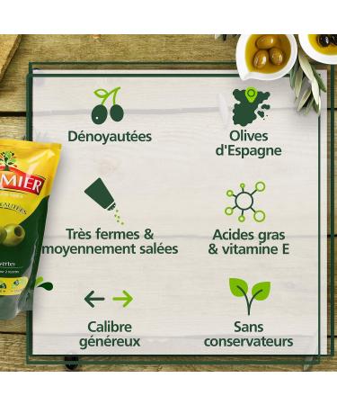 Tramier Pitted Green Olives (1 x 320 g) table olives from Spain pitted olives ideal for recipes - Buy Online on GoSupps.com