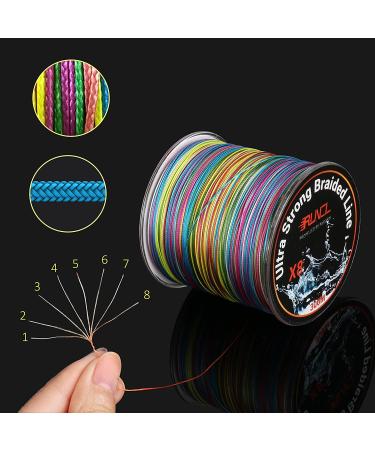 RUNCL 8 Strand Braided Fishing Line 328Yds - Rainbow Color, Abrasion Resistant, Super Durable, Zero Stretch - 12-100LB - Smooth Casting, Smaller Diameter - Extra Visibility - 300M - Buy Online on GoSupps.com